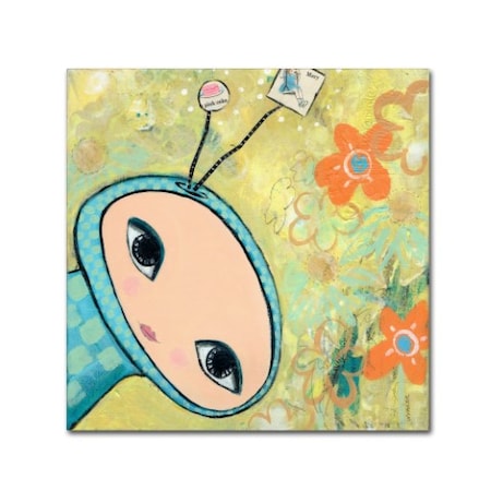 Wyanne 'Big Eyed Spacey Girl' Canvas Art,24x24
